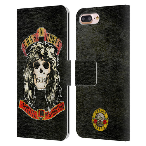 Guns N' Roses Vintage Adler Leather Book Wallet Case Cover For Apple iPhone 7 Plus / iPhone 8 Plus