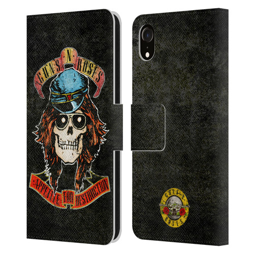 Guns N' Roses Vintage Rose Leather Book Wallet Case Cover For Apple iPhone XR