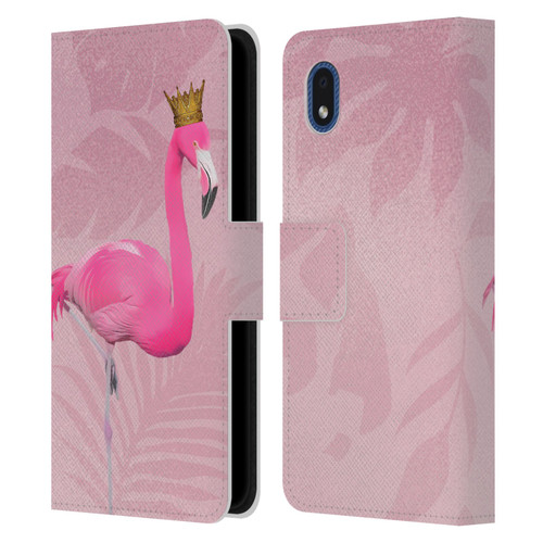 LebensArt Assorted Designs Flamingo King Leather Book Wallet Case Cover For Samsung Galaxy A01 Core (2020)