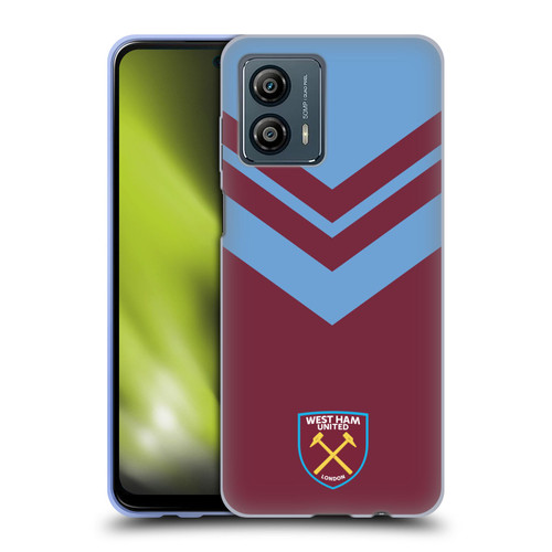 West Ham United FC Crest Graphics Arrowhead Lines Soft Gel Case for Motorola Moto G53 5G