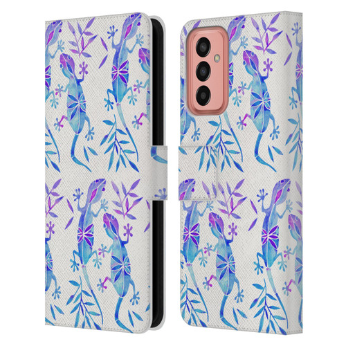 Cat Coquillette Animals 2 Indigo Geckos Leather Book Wallet Case Cover For Samsung Galaxy M13 (2022)