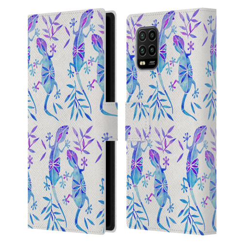 Cat Coquillette Animals 2 Indigo Geckos Leather Book Wallet Case Cover For Xiaomi Mi 10 Lite 5G