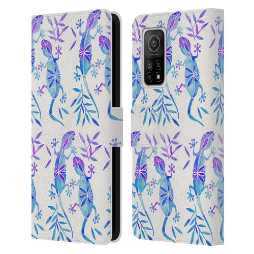 Cat Coquillette Animals 2 Indigo Geckos Leather Book Wallet Case Cover For Xiaomi Mi 10T 5G