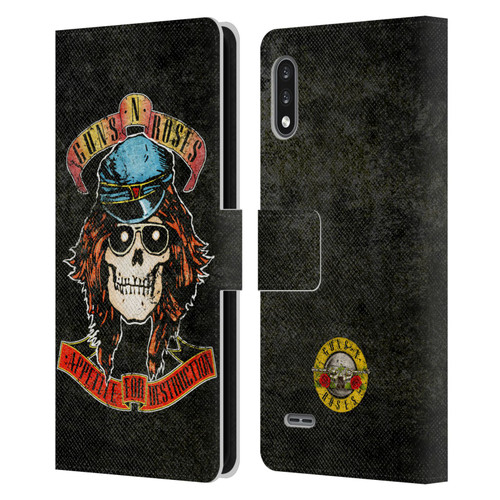 Guns N' Roses Vintage Rose Leather Book Wallet Case Cover For LG K22