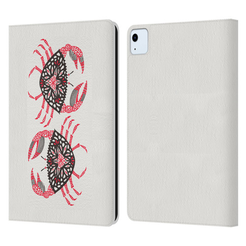 Cat Coquillette Sea Pink Crab Leather Book Wallet Case Cover For Apple iPad Air 2020 / 2022