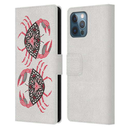 Cat Coquillette Sea Pink Crab Leather Book Wallet Case Cover For Apple iPhone 12 Pro Max