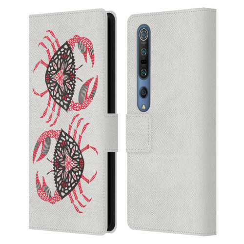 Cat Coquillette Sea Pink Crab Leather Book Wallet Case Cover For Xiaomi Mi 10 5G / Mi 10 Pro 5G