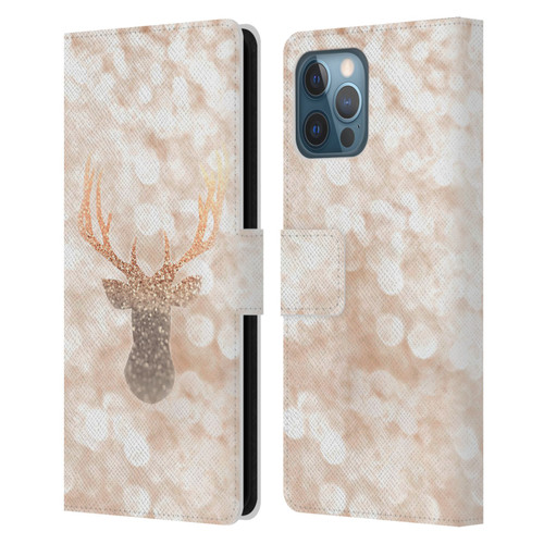 Monika Strigel Champagne Gold Deer Leather Book Wallet Case Cover For Apple iPhone 12 Pro Max