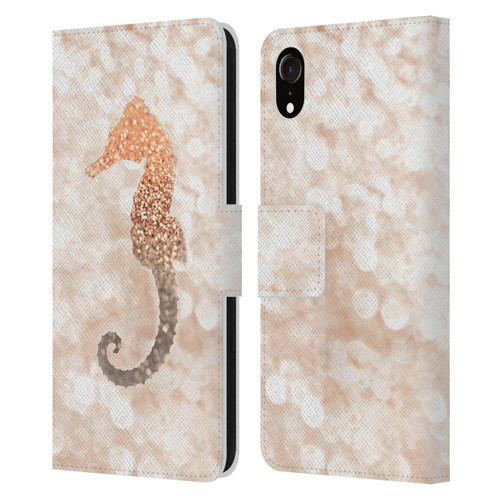 Monika Strigel Champagne Gold Seahorse Leather Book Wallet Case Cover For Apple iPhone XR