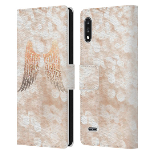 Monika Strigel Champagne Gold Wings Leather Book Wallet Case Cover For LG K22