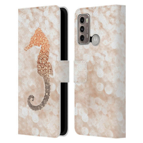 Monika Strigel Champagne Gold Seahorse Leather Book Wallet Case Cover For Motorola Moto G60 / Moto G40 Fusion