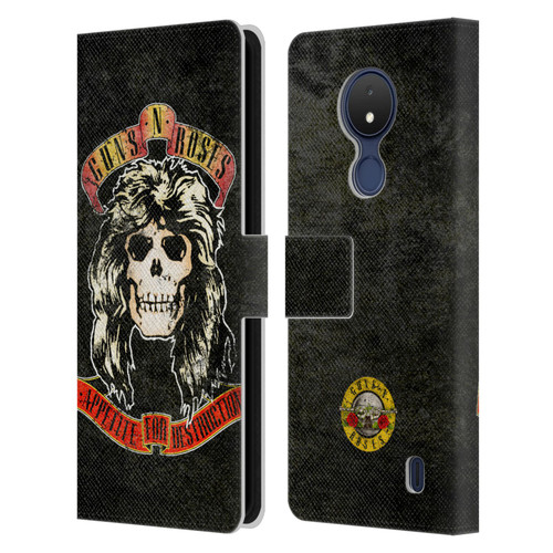 Guns N' Roses Vintage Adler Leather Book Wallet Case Cover For Nokia C21