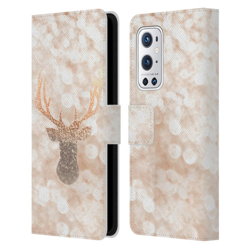 Monika Strigel Champagne Gold Deer Leather Book Wallet Case Cover For OnePlus 9 Pro