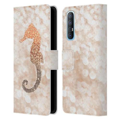 Monika Strigel Champagne Gold Seahorse Leather Book Wallet Case Cover For OPPO Find X2 Neo 5G