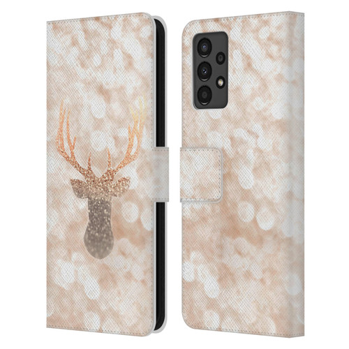 Monika Strigel Champagne Gold Deer Leather Book Wallet Case Cover For Samsung Galaxy A13 (2022)