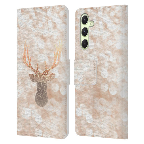 Monika Strigel Champagne Gold Deer Leather Book Wallet Case Cover For Samsung Galaxy A54 5G