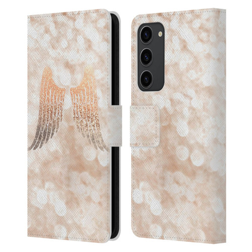 Monika Strigel Champagne Gold Wings Leather Book Wallet Case Cover For Samsung Galaxy S23+ 5G