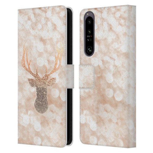 Monika Strigel Champagne Gold Deer Leather Book Wallet Case Cover For Sony Xperia 1 IV