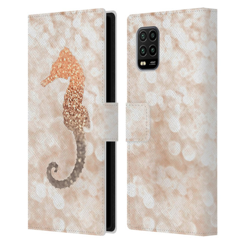 Monika Strigel Champagne Gold Seahorse Leather Book Wallet Case Cover For Xiaomi Mi 10 Lite 5G