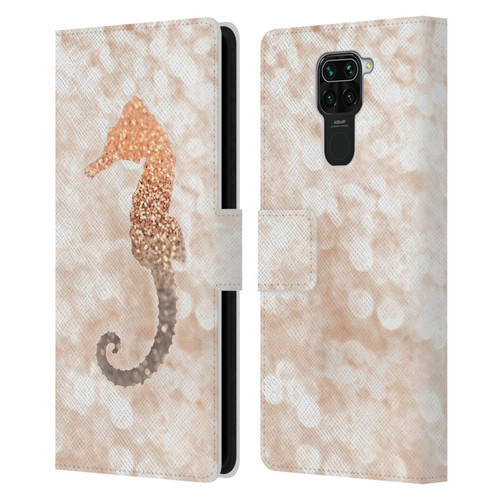 Monika Strigel Champagne Gold Seahorse Leather Book Wallet Case Cover For Xiaomi Redmi Note 9 / Redmi 10X 4G