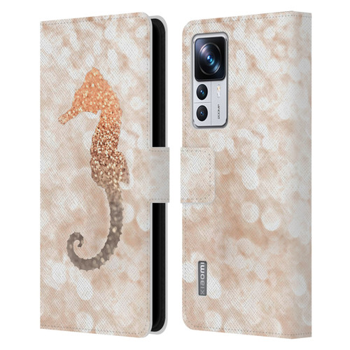 Monika Strigel Champagne Gold Seahorse Leather Book Wallet Case Cover For Xiaomi 12T Pro