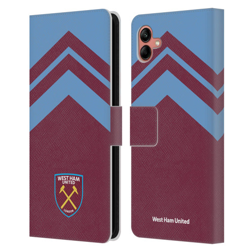 West Ham United FC Crest Graphics Arrowhead Lines Leather Book Wallet Case Cover For Samsung Galaxy A04 (2022)