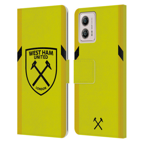 West Ham United FC 2023/24 Crest Kit Away Goalkeeper Leather Book Wallet Case Cover For Motorola Moto G53 5G