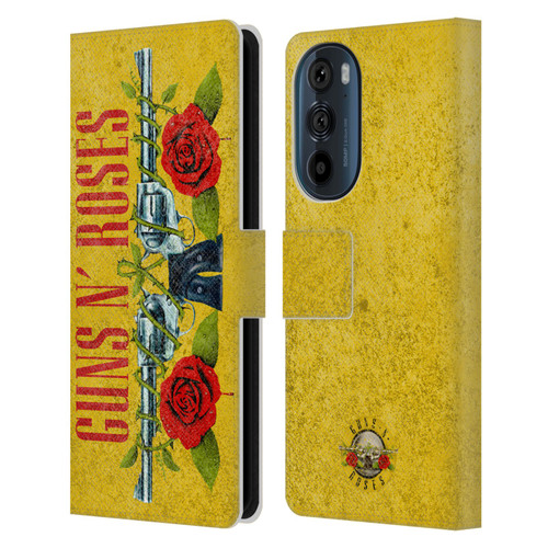 Guns N' Roses Vintage Pistols Leather Book Wallet Case Cover For Motorola Edge 30