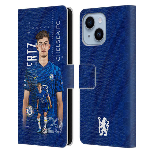 Chelsea Football Club 2021/22 First Team Kai Havertz Leather Book Wallet Case Cover For Apple iPhone 14 Plus