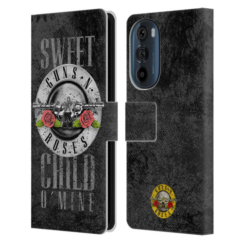 Guns N' Roses Vintage Sweet Child O' Mine Leather Book Wallet Case Cover For Motorola Edge 30