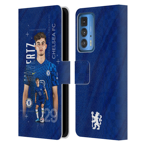 Chelsea Football Club 2021/22 First Team Kai Havertz Leather Book Wallet Case Cover For Motorola Edge 20 Pro