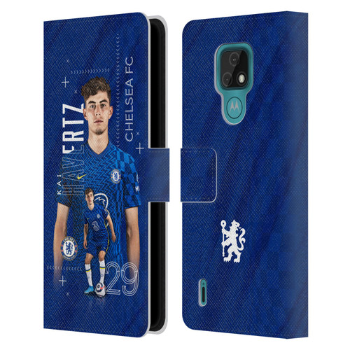 Chelsea Football Club 2021/22 First Team Kai Havertz Leather Book Wallet Case Cover For Motorola Moto E7