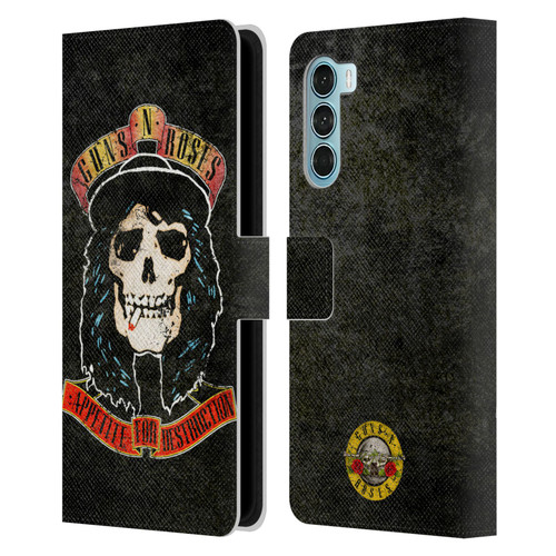 Guns N' Roses Vintage Stradlin Leather Book Wallet Case Cover For Motorola Edge S30 / Moto G200 5G