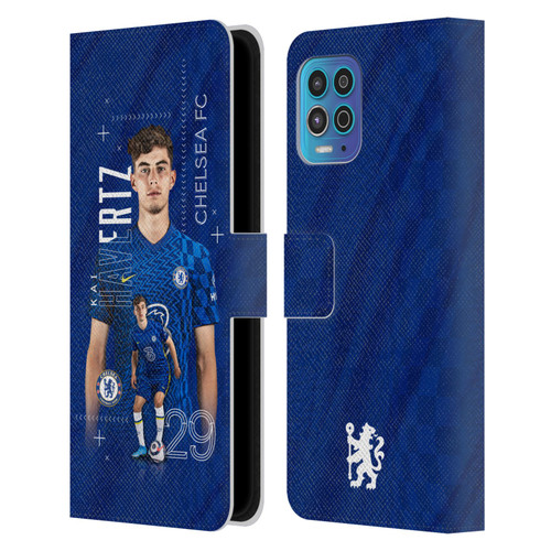 Chelsea Football Club 2021/22 First Team Kai Havertz Leather Book Wallet Case Cover For Motorola Moto G100