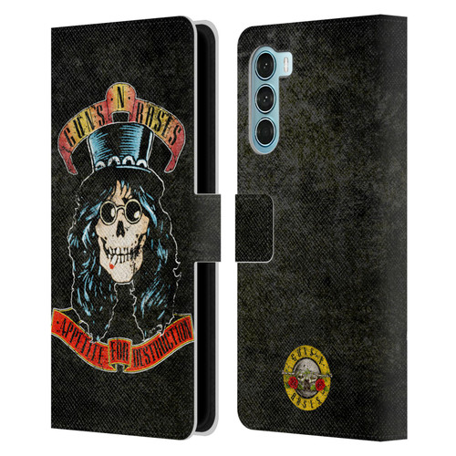 Guns N' Roses Vintage Slash Leather Book Wallet Case Cover For Motorola Edge S30 / Moto G200 5G
