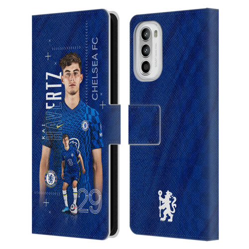 Chelsea Football Club 2021/22 First Team Kai Havertz Leather Book Wallet Case Cover For Motorola Moto G52