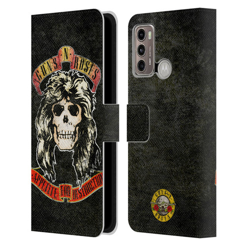 Guns N' Roses Vintage Adler Leather Book Wallet Case Cover For Motorola Moto G60 / Moto G40 Fusion