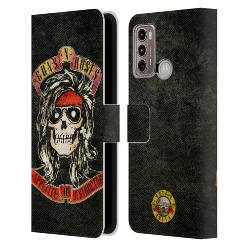 Guns N' Roses Vintage McKagan Leather Book Wallet Case Cover For Motorola Moto G60 / Moto G40 Fusion