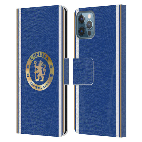 Chelsea Football Club 2023/24 Kit Home Leather Book Wallet Case Cover For Apple iPhone 12 / iPhone 12 Pro