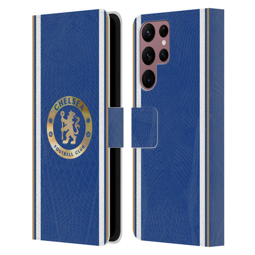 Chelsea Football Club 2023/24 Kit Home Leather Book Wallet Case Cover For Samsung Galaxy S22 Ultra 5G