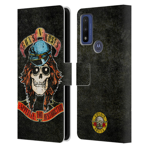 Guns N' Roses Vintage Rose Leather Book Wallet Case Cover For Motorola G Pure