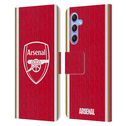 Arsenal FC 2023/24 Crest Kit Home Leather Book Wallet Case Cover For Samsung Galaxy A34 5G