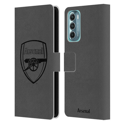 Arsenal FC Crest 2 Black Logo Leather Book Wallet Case Cover For Motorola Moto G Stylus 5G (2022)