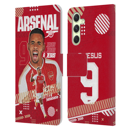 Arsenal FC 2023/24 First Team Gabriel Jesus Leather Book Wallet Case Cover For Samsung Galaxy A54 5G