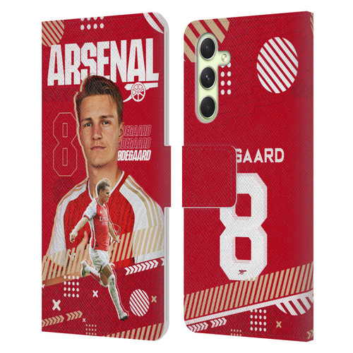 Arsenal FC 2023/24 First Team Martin Ødegaard Leather Book Wallet Case Cover For Samsung Galaxy A54 5G