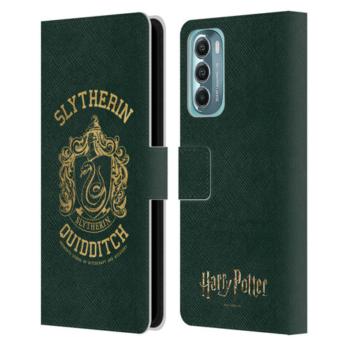 Harry Potter Deathly Hallows X Slytherin Quidditch Leather Book Wallet Case Cover For Motorola Moto G Stylus 5G (2022)