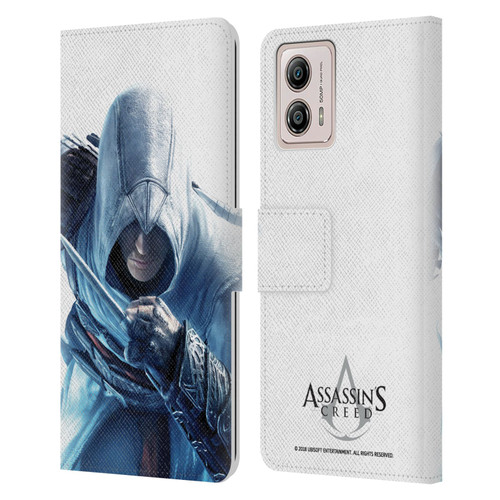 Assassin's Creed Key Art Altaïr Hidden Blade Leather Book Wallet Case Cover For Motorola Moto G53 5G