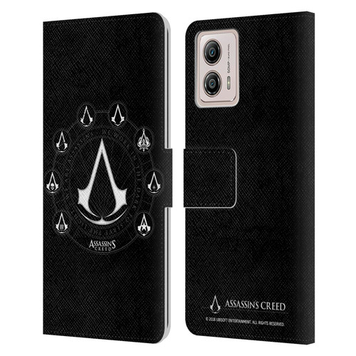 Assassin's Creed Legacy Logo Crests Leather Book Wallet Case Cover For Motorola Moto G53 5G