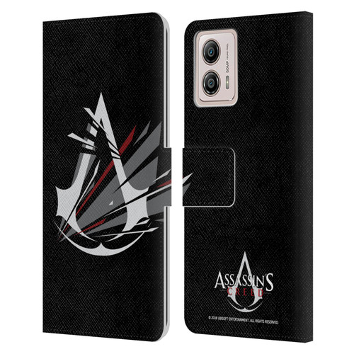 Assassin's Creed Logo Shattered Leather Book Wallet Case Cover For Motorola Moto G53 5G