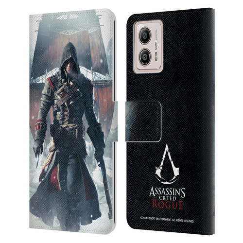 Assassin's Creed Rogue Key Art Shay Cormac Ship Leather Book Wallet Case Cover For Motorola Moto G53 5G
